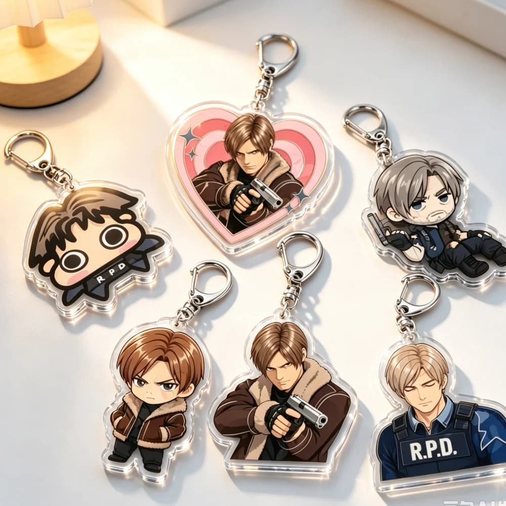 for Popular Game RE Leon S Kennedy Peripheral Acrylic Keychain Backpack Accessories Decoration Pendant Exquisite Festival Gift