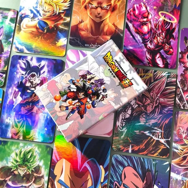 Nuovo Dragon Ball Son Goku Vegeta KrillinCarte laser per cartoni animati creativi Carte da gioco di intrattenimento periferico per film anime personalizzati
