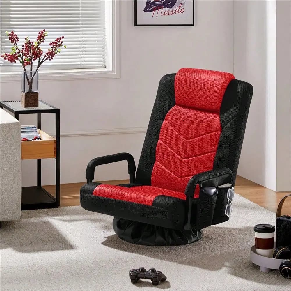 1PC Sedia da gioco girevole con reclinazione regolabile, braccioli e design pieghevole per soggiorno, camera da letto, sala giochi, studio, bl