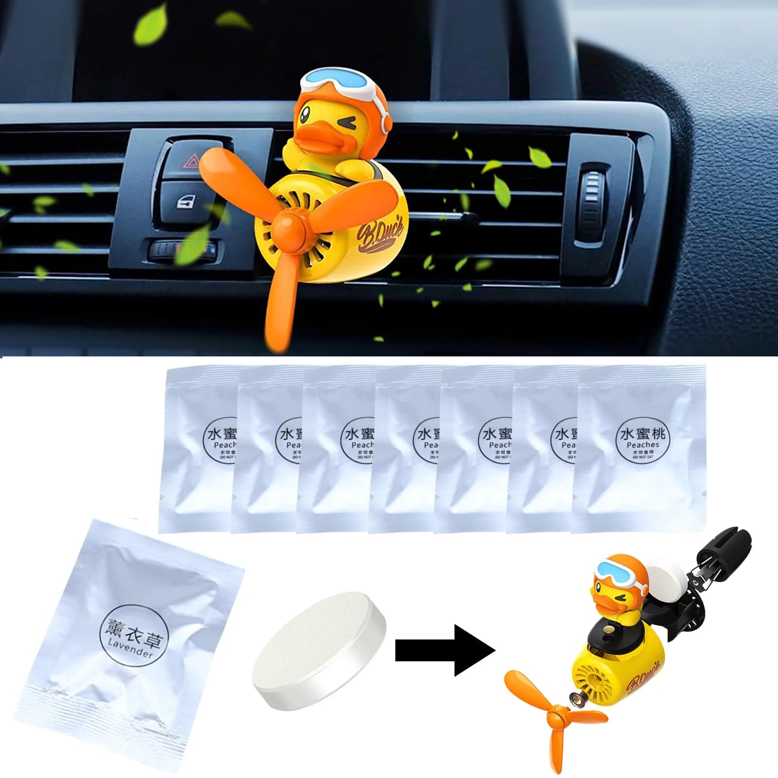 6 PCS PE Solid Car Perfume Car Fragrace Supplement Car Air Conditioner Vent Clip Fragrance Tablets Air Outlet Deodorant for Environments