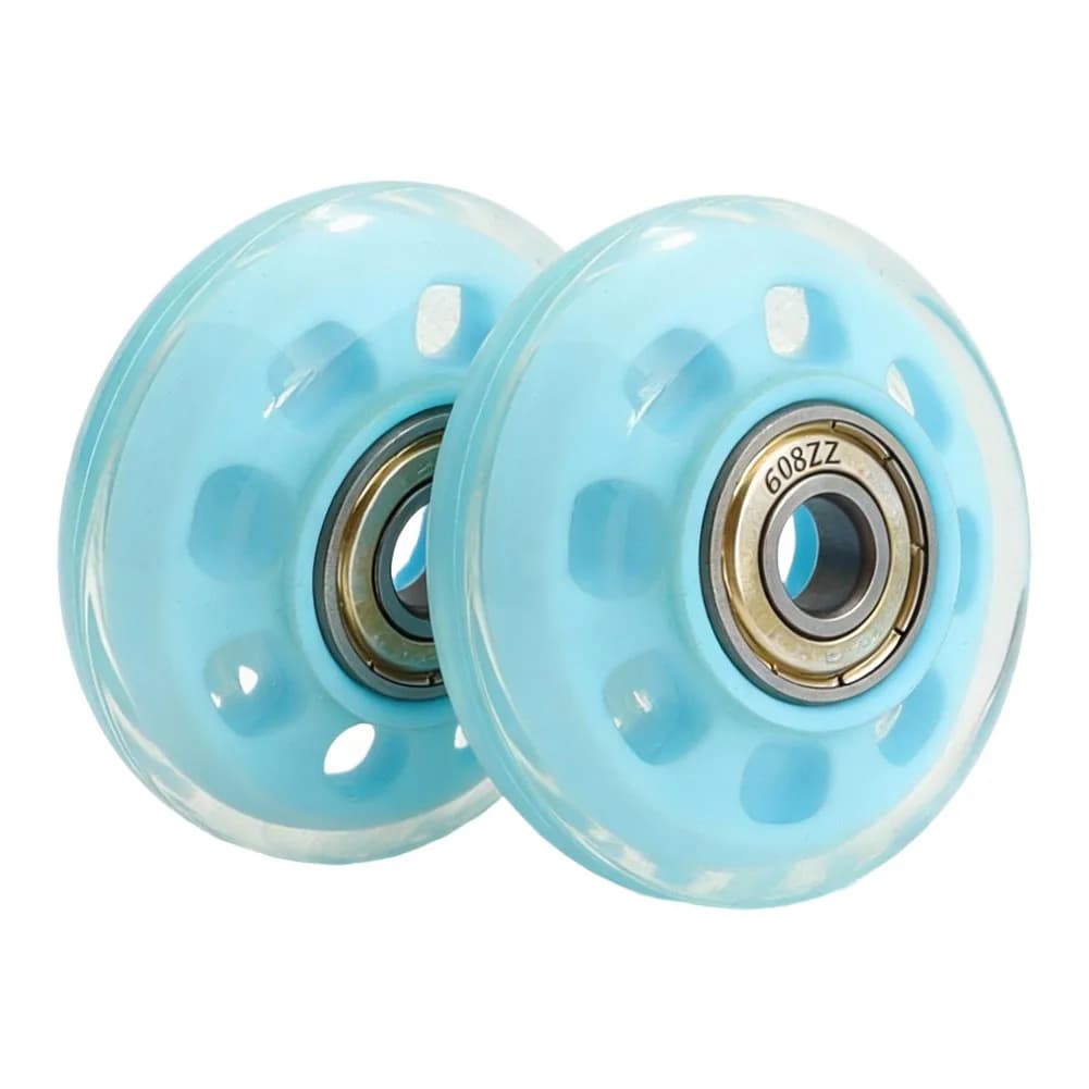 Ruote di Ricambio per Valigie 4 Pezzi 50x20mm Diametro Interno 8mm Rotelle in Plastica PU Lisce per Valigie Scooter Passeggini Sedie a Rotelle