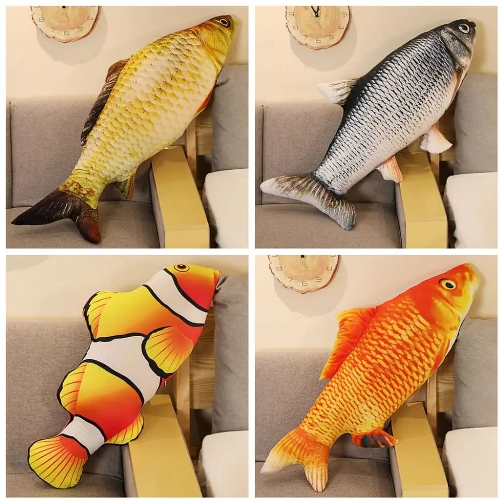 Cuscino Gigante 3D a Forma di Pesce in Materiale Morbido, Decorazione per la Casa