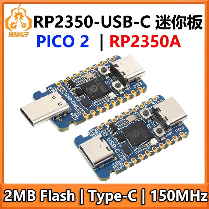 Raspberry Pi Pico 2 RP2350A Scheda di Sviluppo Mini USB-C Waveshare RP2350-USB-C