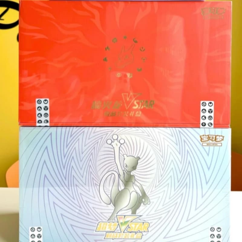 Carte da Gioco PTCG - Charizard VStar & Mewtwo Edizione Cinese Semplificata 8.0, Set da Collezione in Confezione Regalo, Giocattolo per Bambini