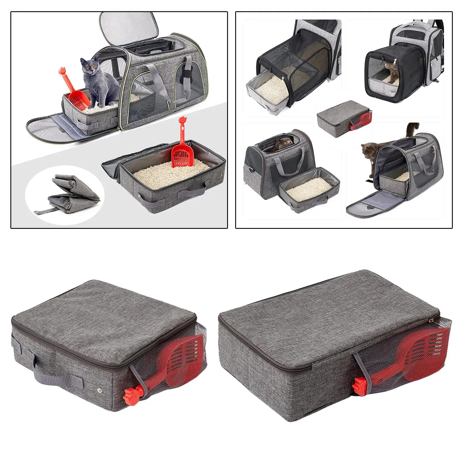 Lettiera da viaggio per gatti Lettiera portatile per gatti con coperchio per auto leggera