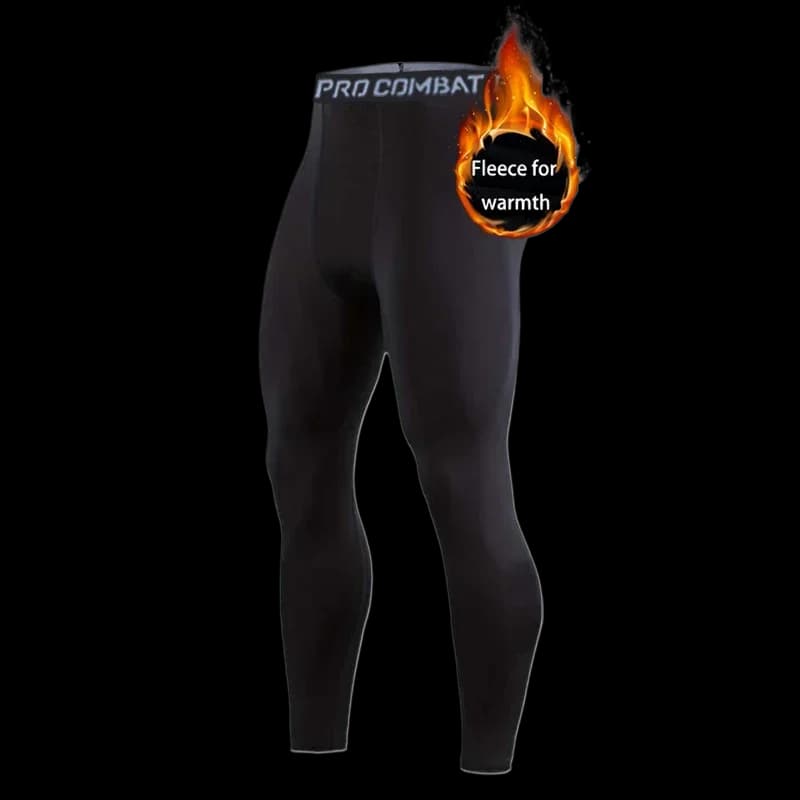 Men's Underwear for Autumn and Winter, Sports Clothing, Hot Leggings, Long Sleeves Quick Drying Compression Set for Fitness