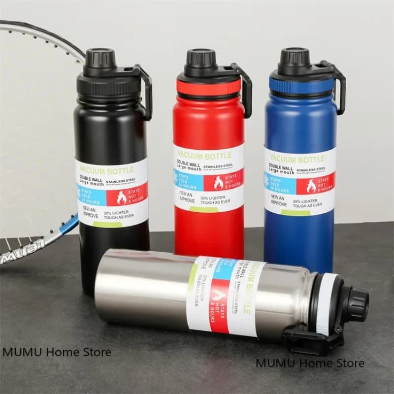 Bottiglia termica da 800 ml/1000 ml Tazza termica per auto in acciaio inossidabile Mantiene il freddo e il calore Tazza termica Sport Tazza isolata Boccetta sottovuoto