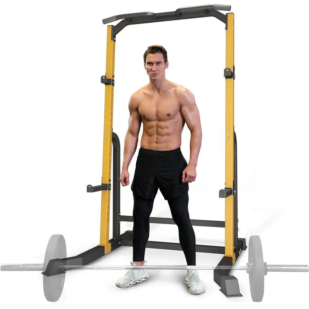 Stazione Multifunzione Regolabile in Altezza per Trazioni, Dip e Squat per Palestra Domestica