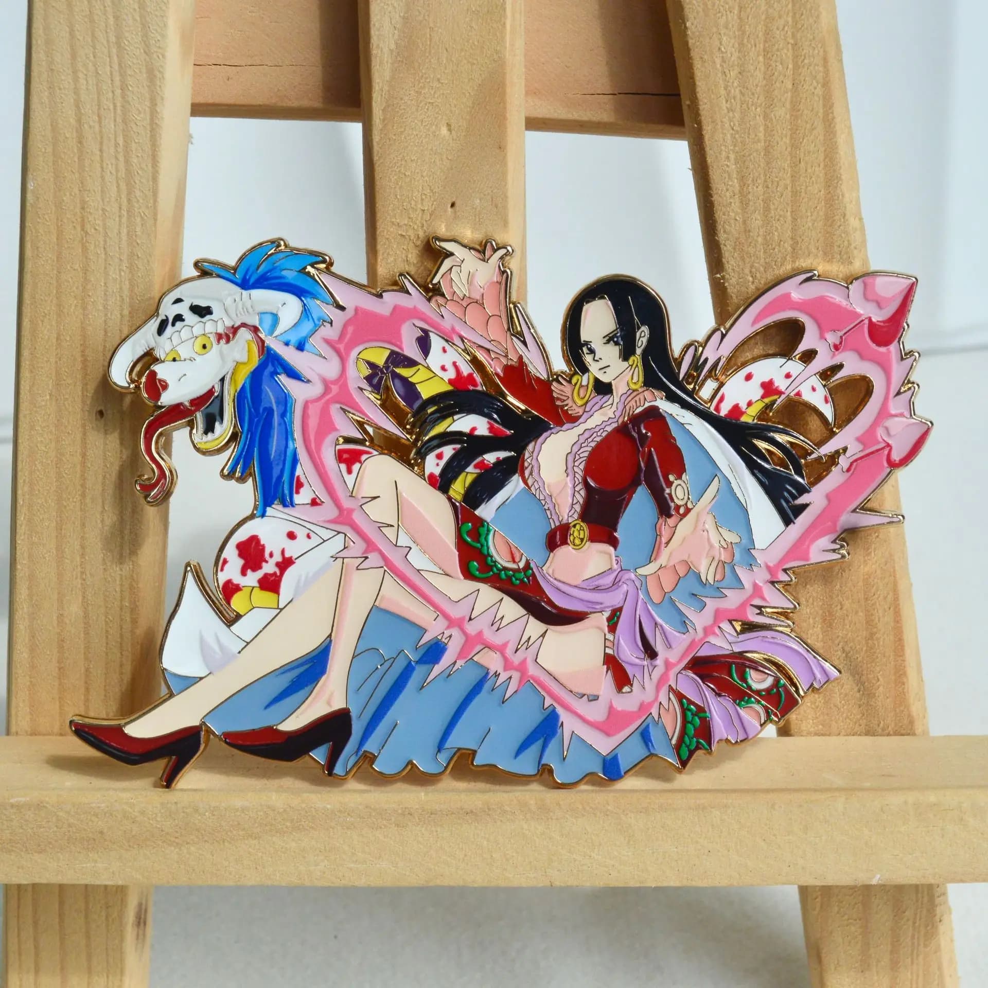 Spille e Ciondoli Boa Hancock Anime ONE PIECE, Distintivi in Metallo, Spille Manga Giapponesi per Borsa, Zaino, Abbigliamento, Risvolto, Cosplay, Regalo, Decorazione
