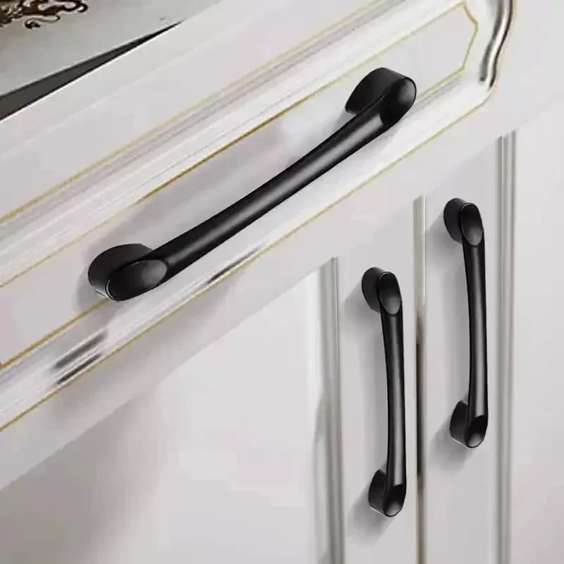 Maniglie per cassetti a foro singolo serie Black, rotonde e quadrate, per armadi, guardaroba, cassettiere, cucine - Vari stili