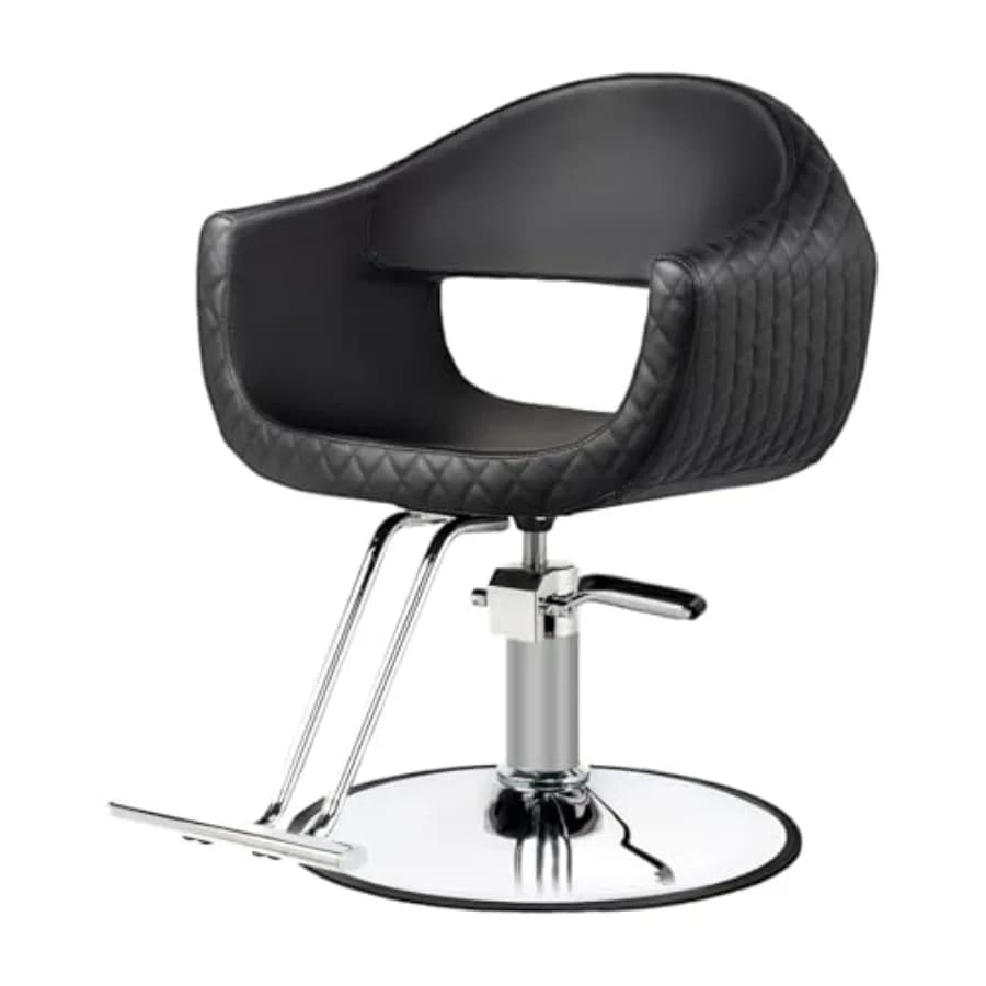 Poltrone da Barbiere per Salone, Sedia da Parrucchiere Professionale, Pompa Idraulica Resistente, Girevole a 360° con Poggiapiedi