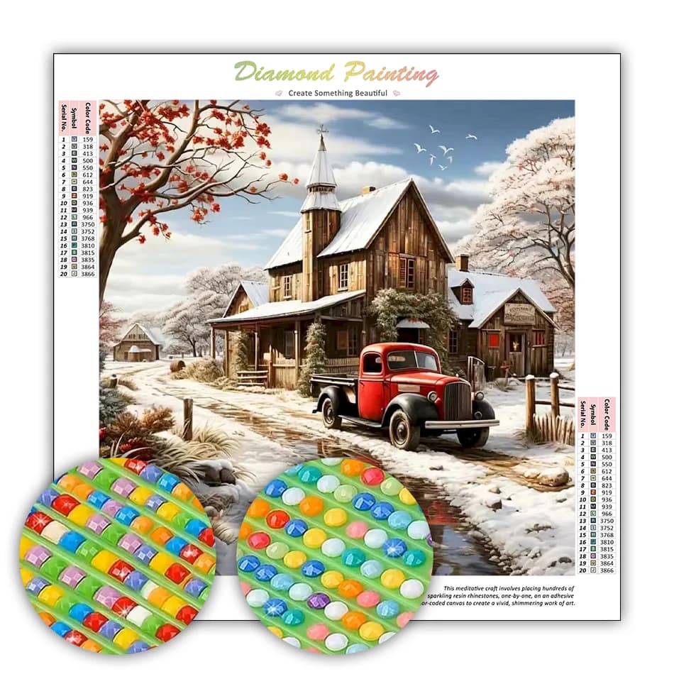 GATYZTORY Diamond Painting Snowy View Wooden House Diamond Art Kits Wall Art Picture Rhinestones For Adults 5D Diy Crafts Gifts