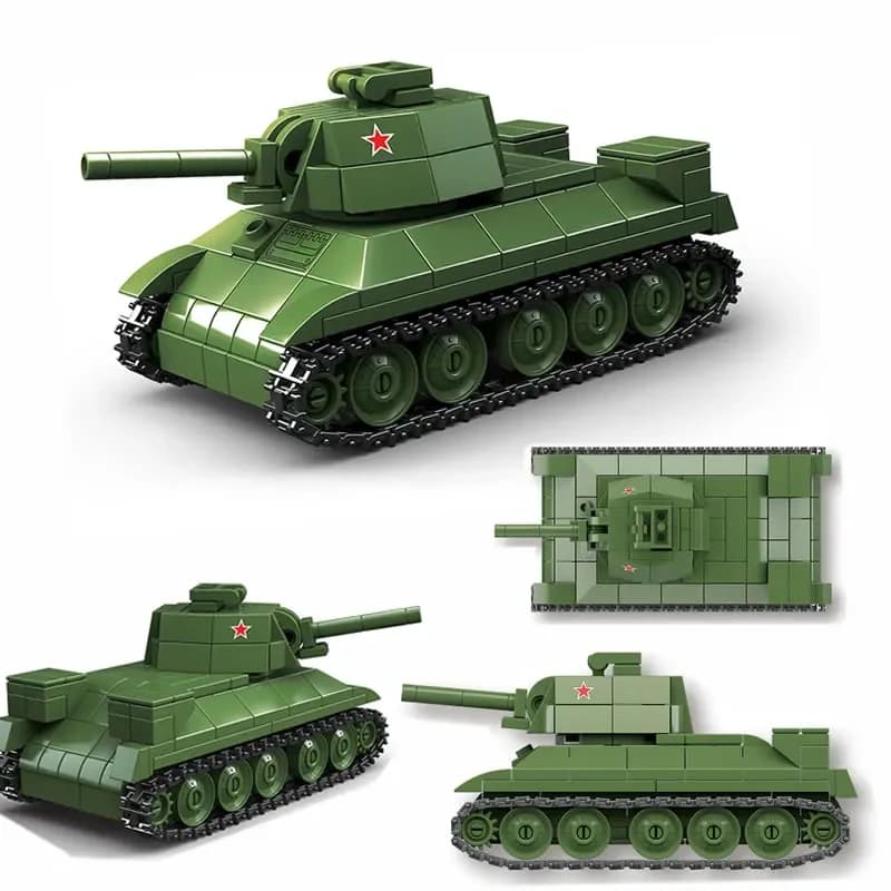 T-34/72 Nuovo Modello di Carro Armato Medio della Seconda Guerra Mondiale, Blocchi da Costruzione, Classici Mattoncini WW2, Soldati dell'Esercito, Giocattoli e Regali per Bambini