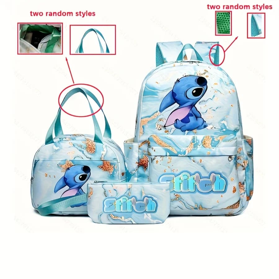 3Pcs Storage Bag Set - Includes lunch bag and Pencil Case - Zipper Closure, Tablet Compartment Lightweight, School Gift
