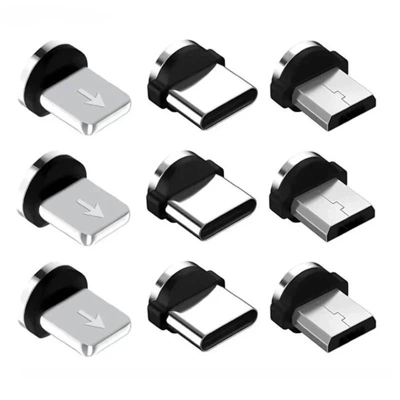 Punte magnetiche universali per cavo magnetico rotondo Micro USB Tipo C Magnete Parti di ricambio Adattatore per spina antipolvere per telefono cellulare