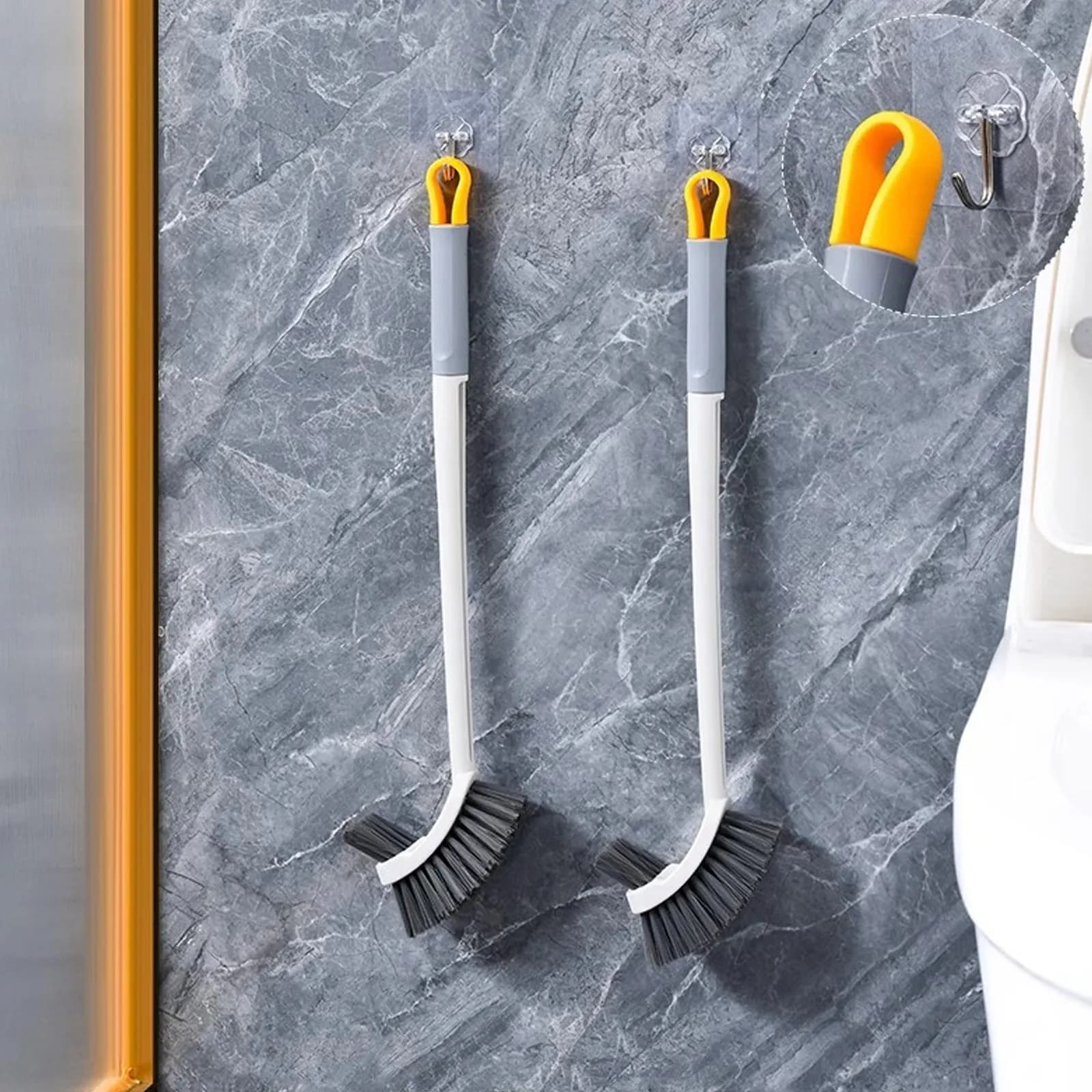 Long Handle Toilet Brush Toilet Bowl Scrubber Bathroom Cleaning Tool Soft Bristles Wall Mounted Space Saving Hygienic Design