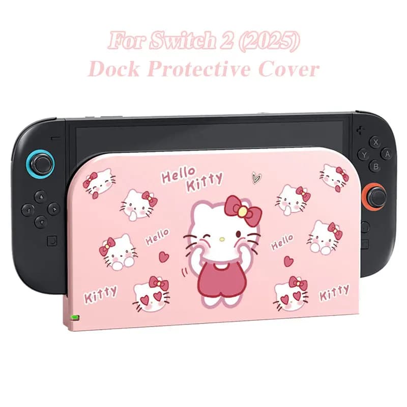Cover Protettiva Frontale per Nintendo Switch 2 2025 TV Dock Station, Decorazione a Forma di Gatto Cartone Animato, Piastra Frontale Sostitutiva