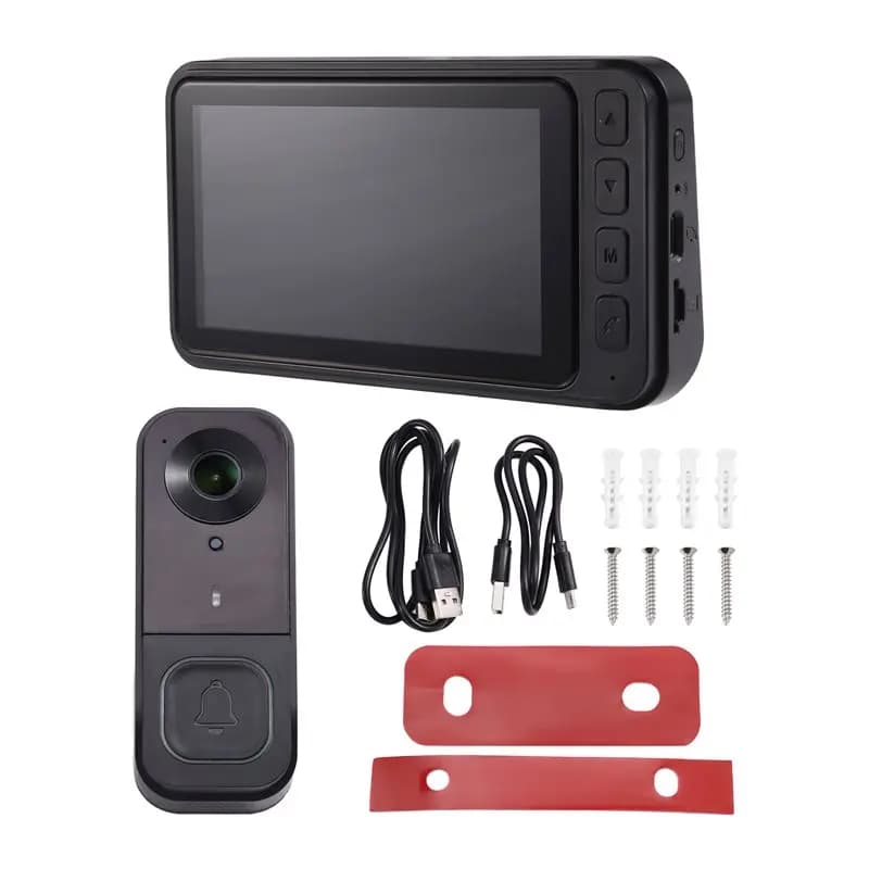 【HOME TOOL】Per campanello video HD wireless con schermo IPS per citofono vocale wireless Visione notturna a colori Basso consumo energetico