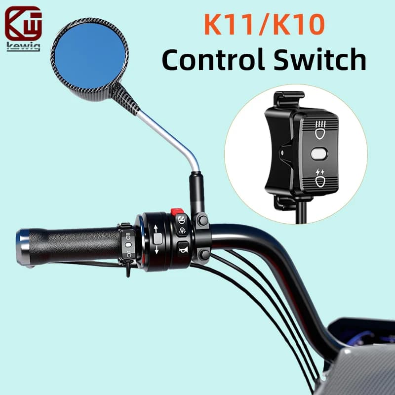 Kewig K10/K11 Backlit Control Switch Motorcycle LED Fog Light Accessories For Street Bike Short Tour