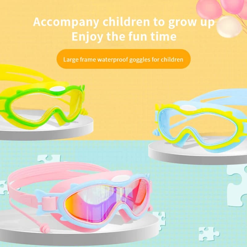 Professional Men's and Women's Swimming Goggles with Anti Fog and UV Protection, Adjustable Student Diving Sports Goggles