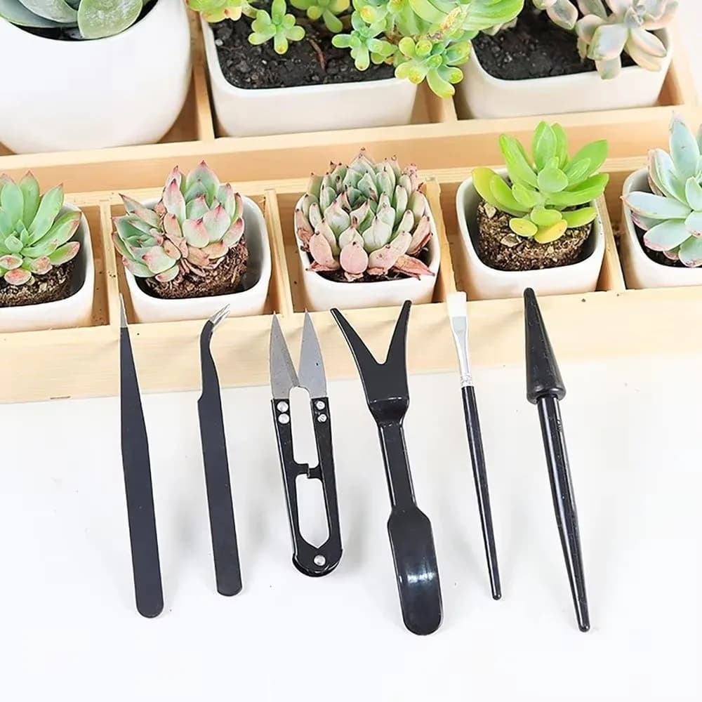 Stainless Steel Garden Planter Kit with Waterproof Mat, Multifunction Tools Set for Bonsai, Power Supplies with Ergonomic Handle