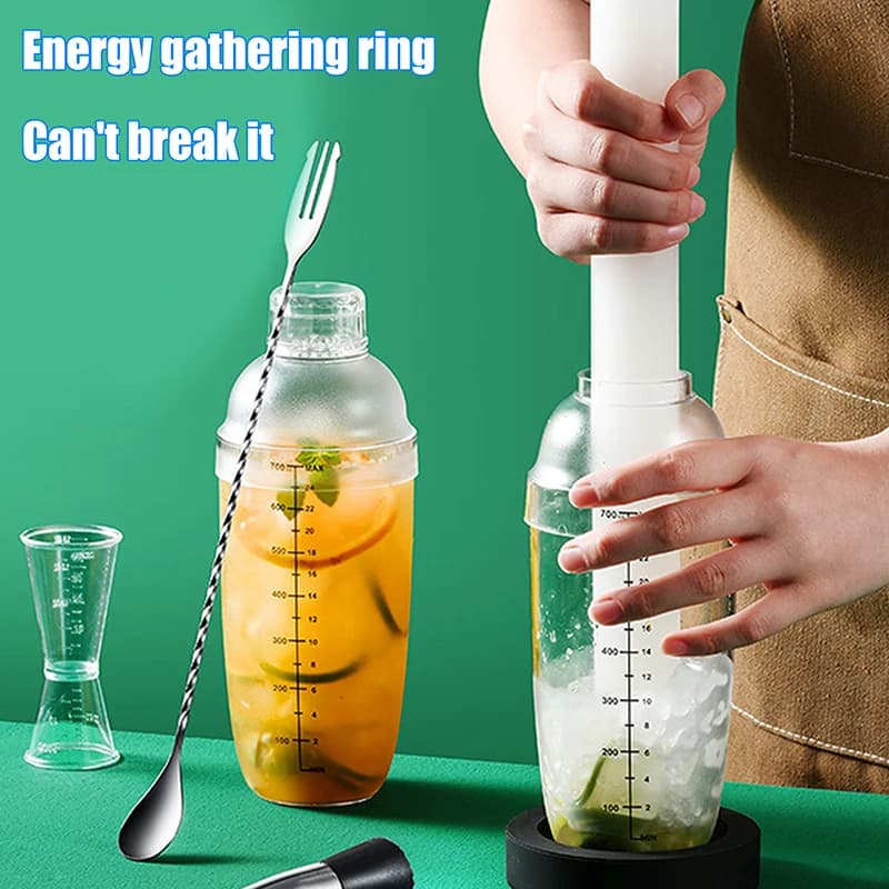 1 Pezzi Resina Cocktail Shaker Martini Shaker A Mano Tazza Con Bilancia 700ml/1000ml Tè Al Latte Mixer Bar Strumento Stoviglie All'aperto