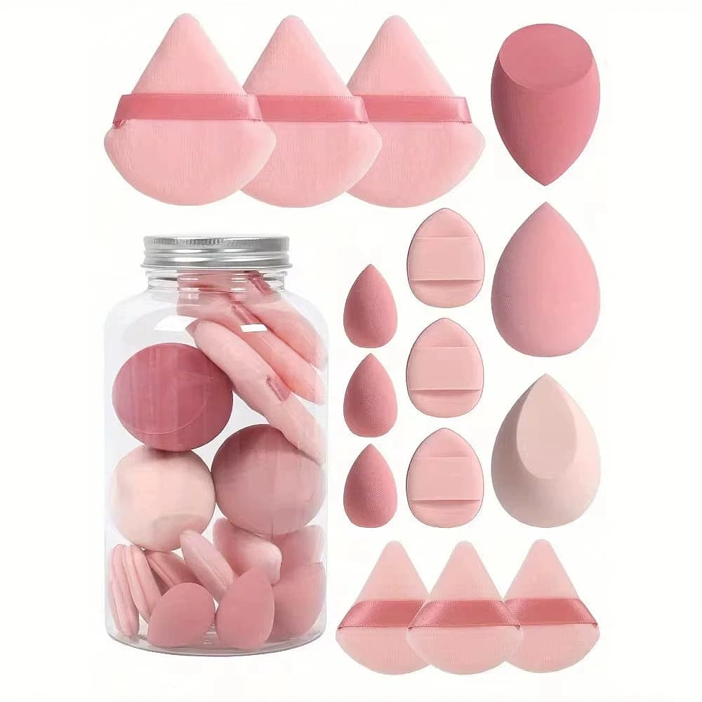 Set di 12/15 Spugne per Trucco, Applicatori Cosmetici, Spugnette per Fondotinta, Blender Beauty Egg, Accessori per il Make-up Femminile