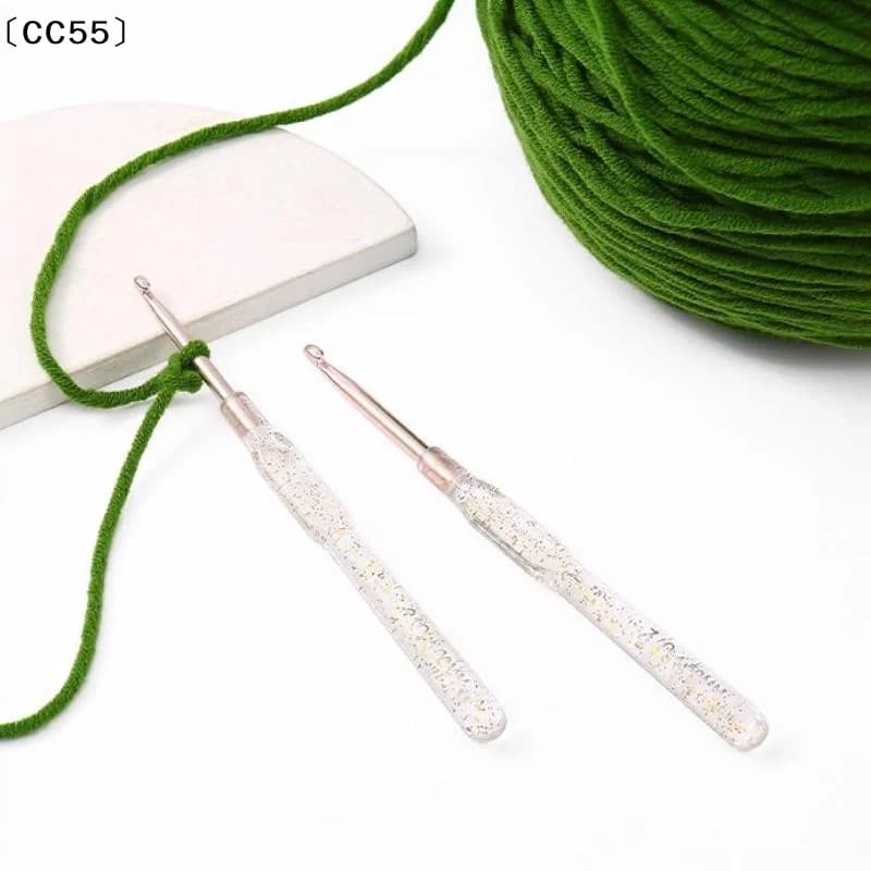 7 PCS Aluminum Crochet Hooks Set 2 To 5 Mm Colorful Clear Handles For Yarn Knitting DIY Hats Scarves Amigurumi Crafts〔CC55〕