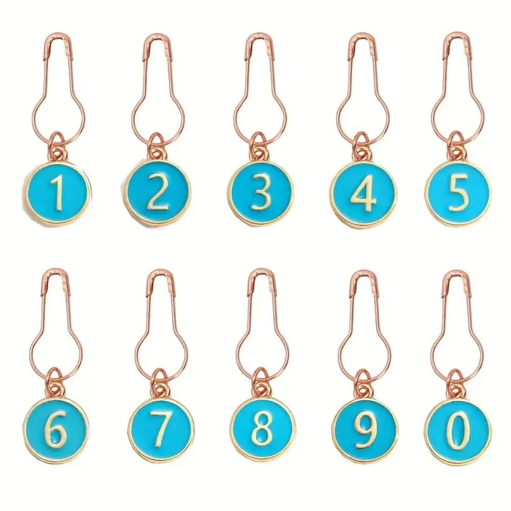 10Pcs/Pack Small Sweater Counter Mark Enamel Charm Anti-Unlock Buckle Number Markings Knitting Tools DIY Gourd Shape