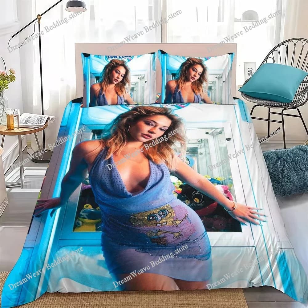 Set Copripiumino Madelyn Cline alla Moda, Biancheria da Letto in Morbido Cotone, Regalo per Dormitorio Studentesco