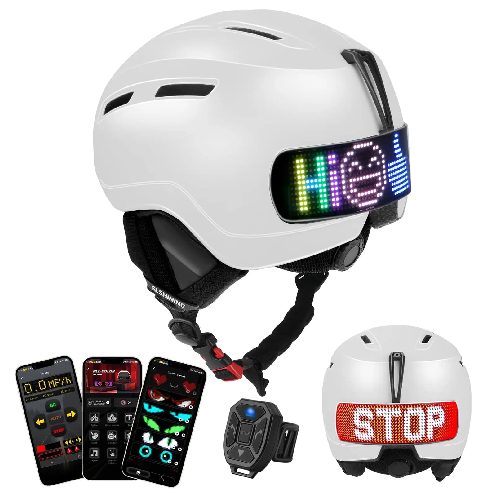 Winter ski helmet with LED display Safety helmet with rear light for electric bikes for adults Bike Cycling Bike Bike Protective Ski