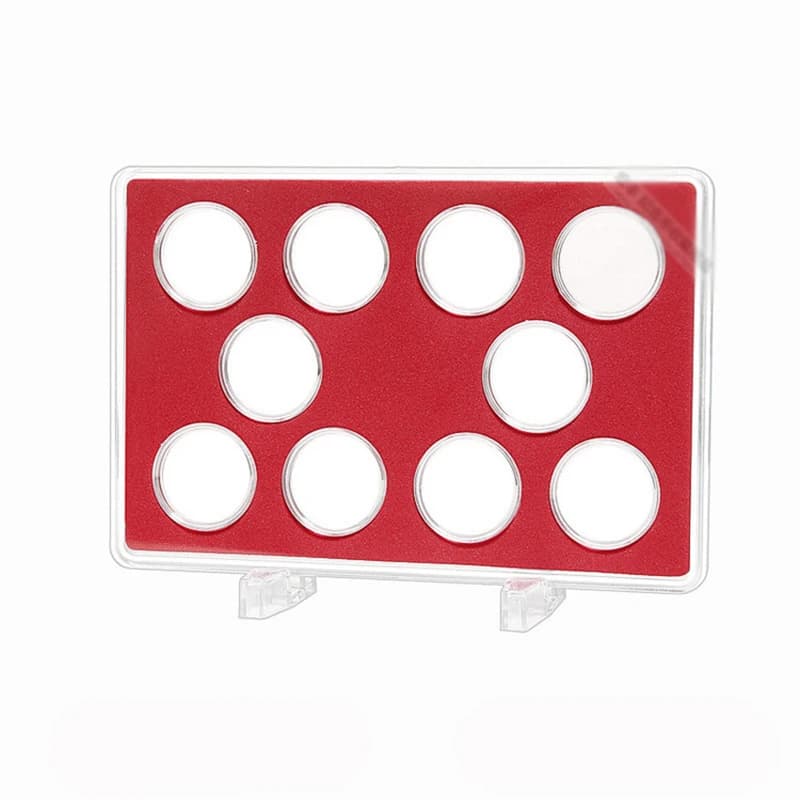 Measuring 27mm 30 Coins Capsule Box Round Stand Transparent Plastic Showcase Protect Hermetic Collection