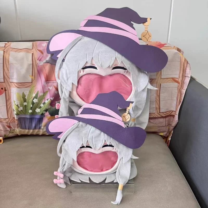 Japanese Anime Kawaii Witch Girl Elaina Cosplay Plushies Backpack Itabag Lolita Girls Big Mouth Transparent Bags Fans Decor Gift