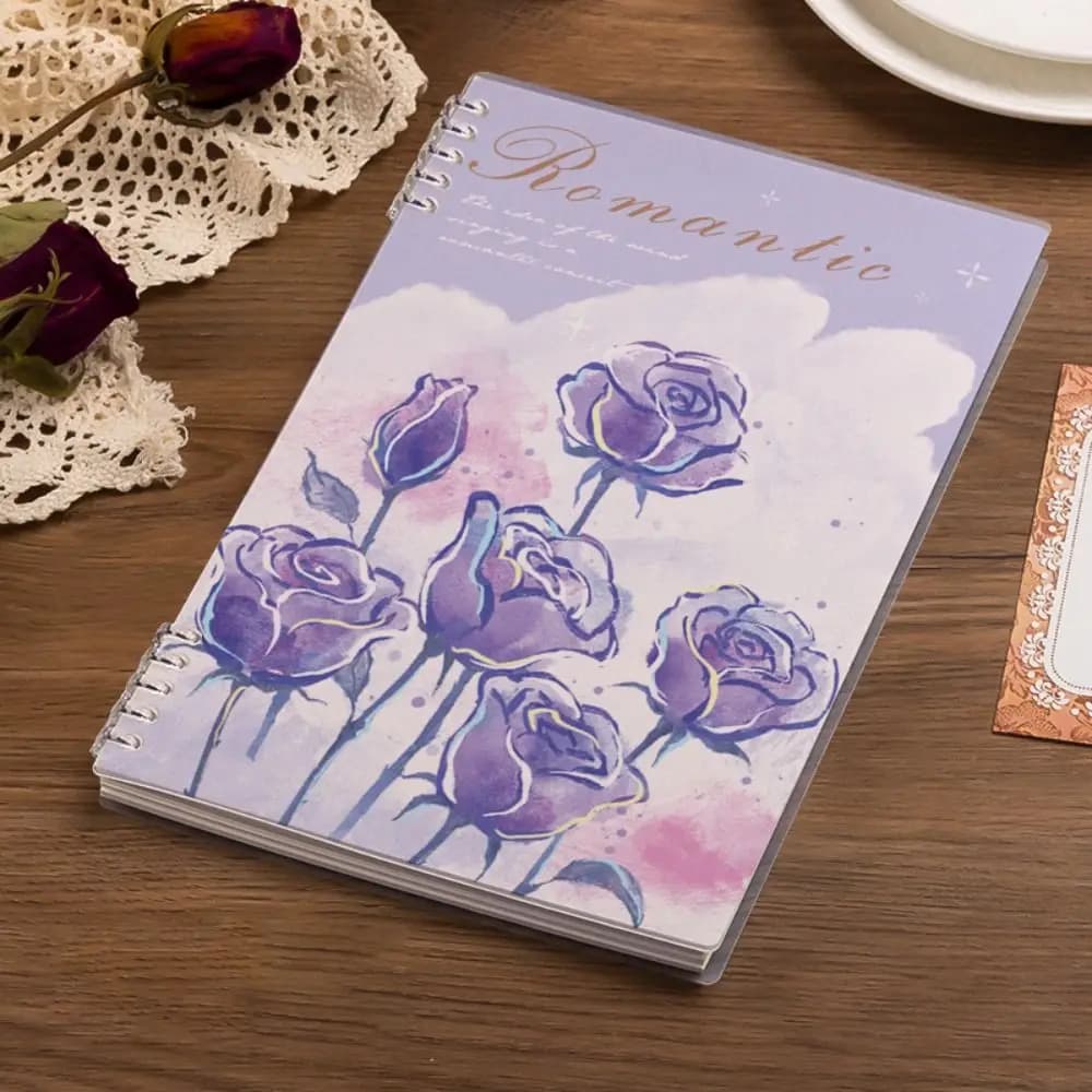 High Quality B5 Loose Leaf Notebook Floral Series Horizontal Line Hand Account Book Journal Planner School Office Supplies