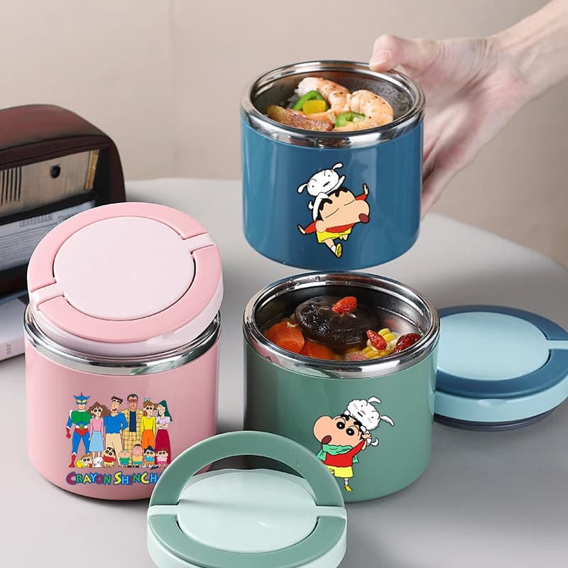Borsa Termica per il Pranzo Crayon Shin-chan, Contenitore Bento Anime Cartoon per Ragazzi e Ragazze, Trendy e Isolato, per Picnic