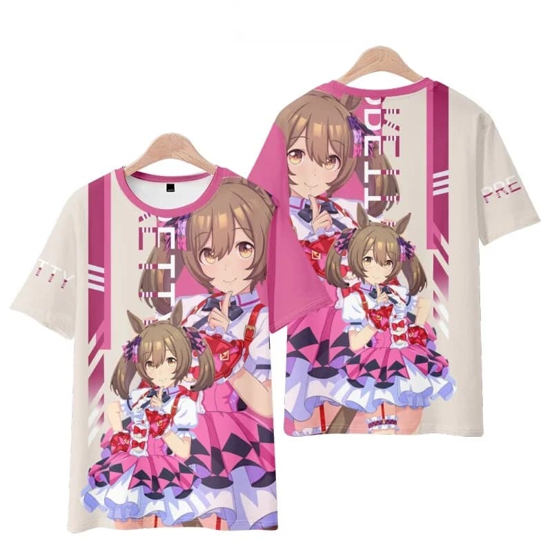 Bandai Saima Niang Mi Bath Anime Peripheral 3D Print Quick Dry Breathable Comfortable Short Sleeved T-shirt for parents and children
