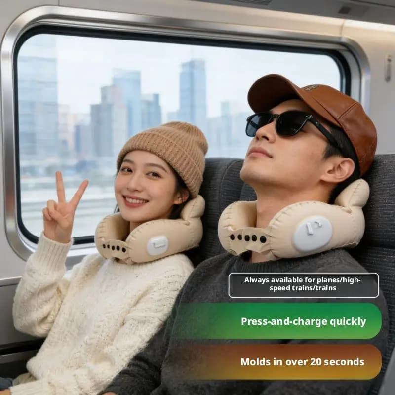 Outdoor Inflatable U-Shaped Pillow Portable Neck Pillow For Travel Long-Distance Sleeping Tool Pillow Without Tilting The Neck