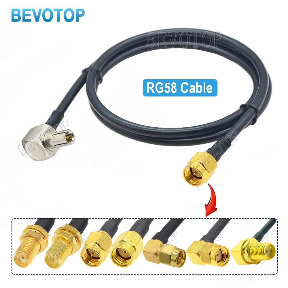 RG58 Cable SMA Male to TS9 Male Right Angle Plug RG-58 50 Ohm RF Coaxial Pigtail WIFI 3G Modem Extension Cord Jumper Adapter