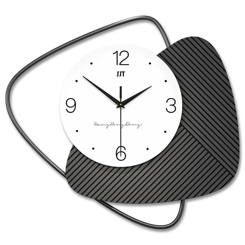 Modern wall clock living room high-end dining room home decoration silent creative wall hanging watch without need of punching