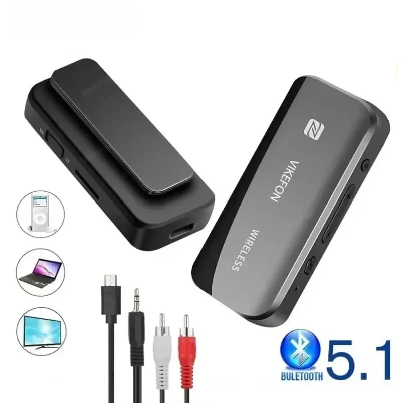 Adattatore Bluetooth 5.1 NFC con Jack da 3,5 mm, Dongle Wireless per TV, PC, Altoparlanti, Kit Auto, Ricevitore e Trasmettitore Audio