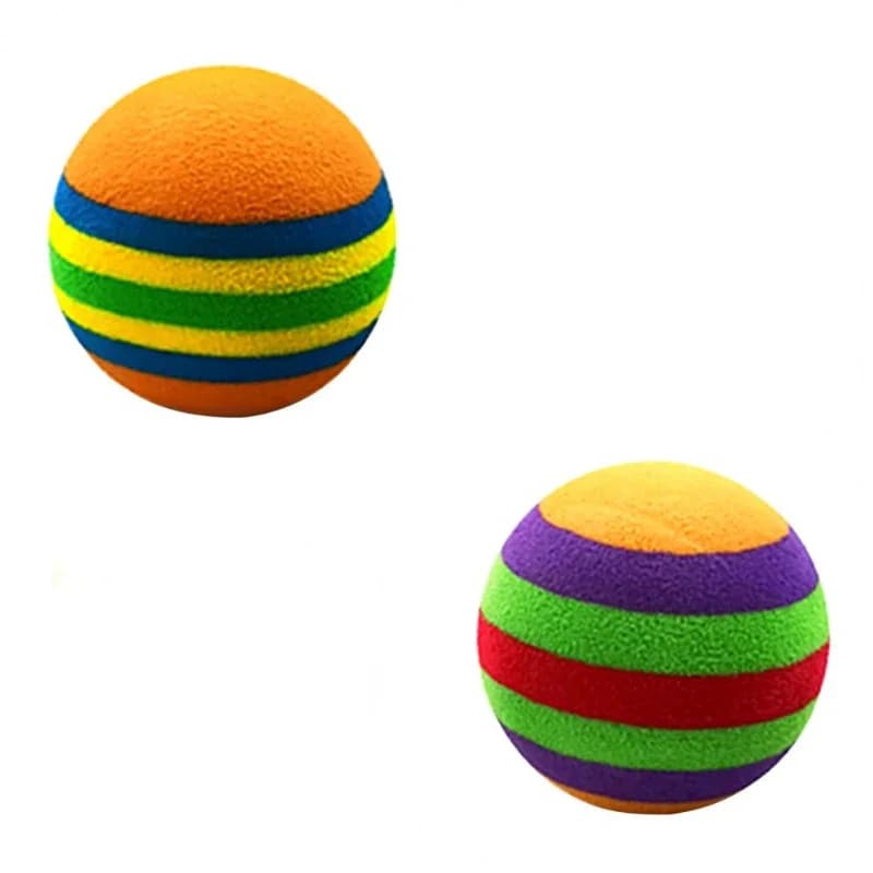 9 Pcs Golf Practice Balls Training Ball 35mm Eva Foam Stripe Colorful Kids Toy Ball Durability Pet Play Ball Fun with Furry