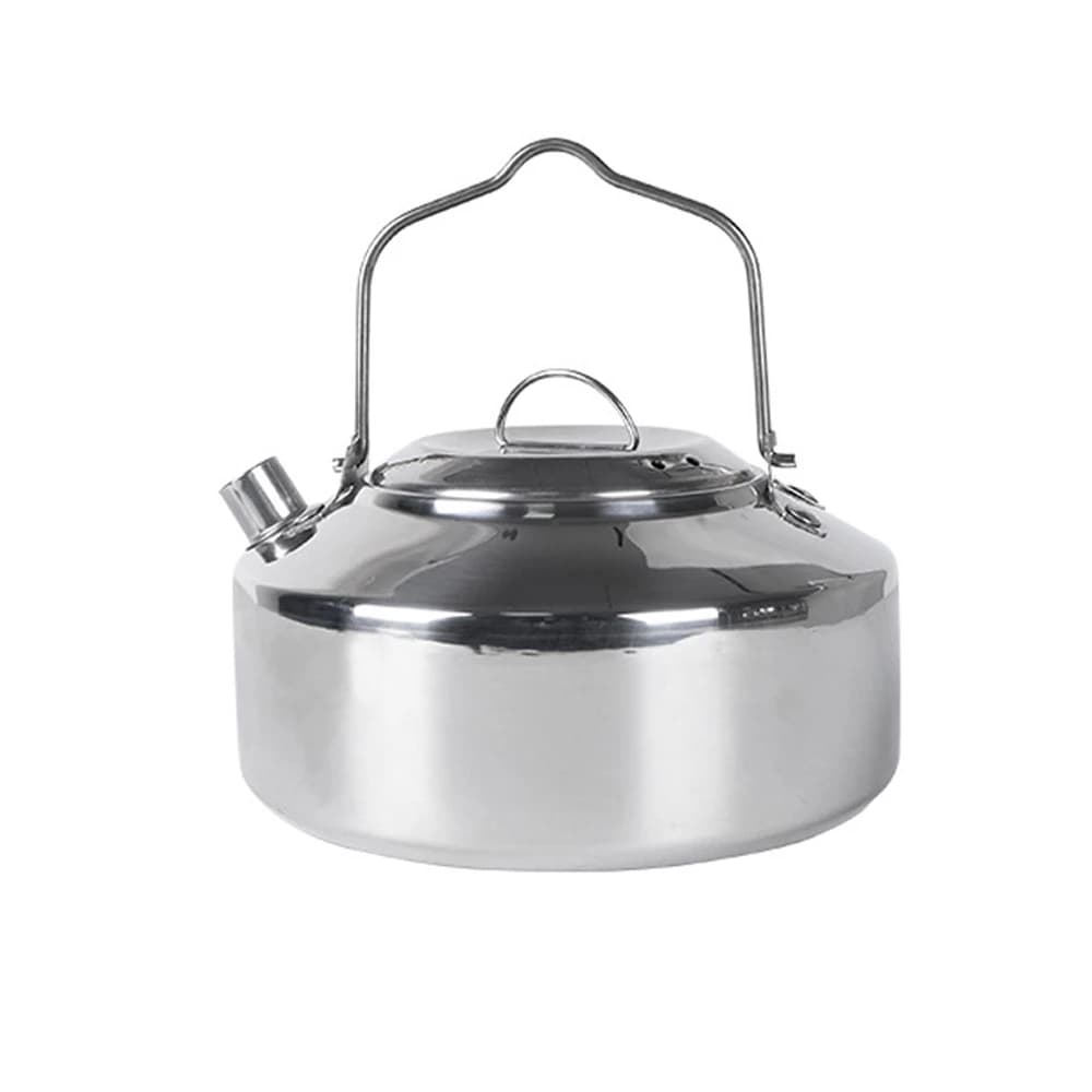 Bollitore da esterno in acciaio inossidabile maniglia di bloccaggio pentola appesa da campeggio caffettiera portatile fornello da Picnic accessorio da cucina per teiera da 1 litro