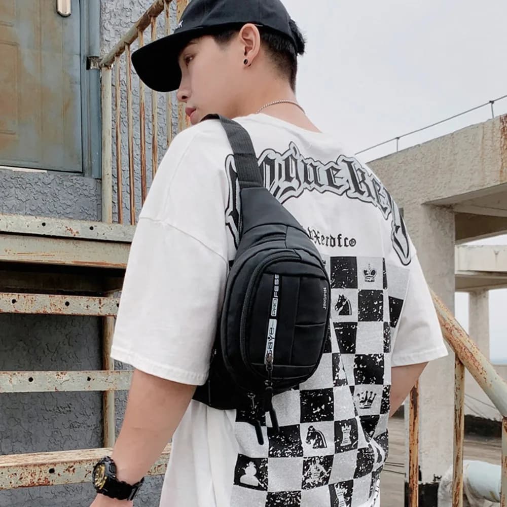 Multi-function Crossbody Chest Bag Waterproof Lightweight Fanny Phone Pack Wear-resistant Belt Bag Marathon Running Bag