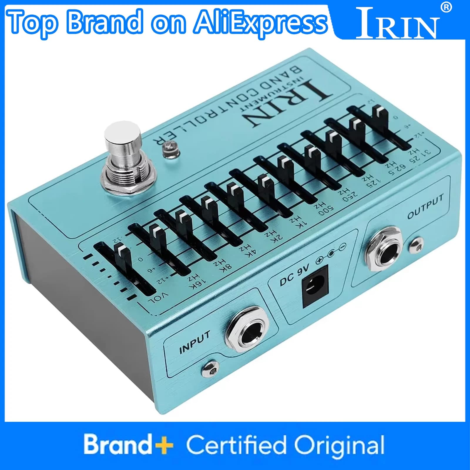 IRIN AN-40 BAND CONTROLLER EQ Pedale Equalizzatore a 10 Bande per Chitarra/Basso, Compatibile con Chitarre a 4/5/6/7 Corde