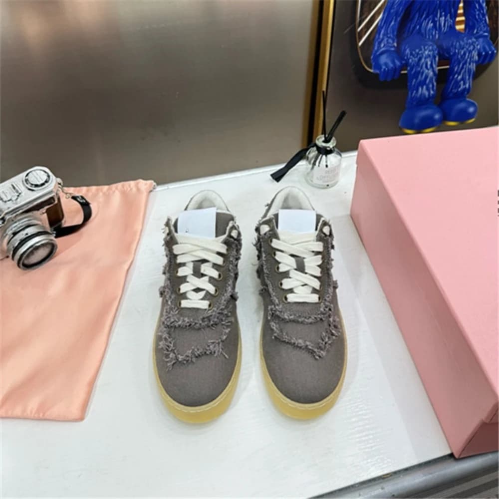 Nuove Sneakers Donna Primavera Estate 2026 in Denim e Tela con Frange, Scarpe Sportive Casual Basse Comode e Versatili per Camminare