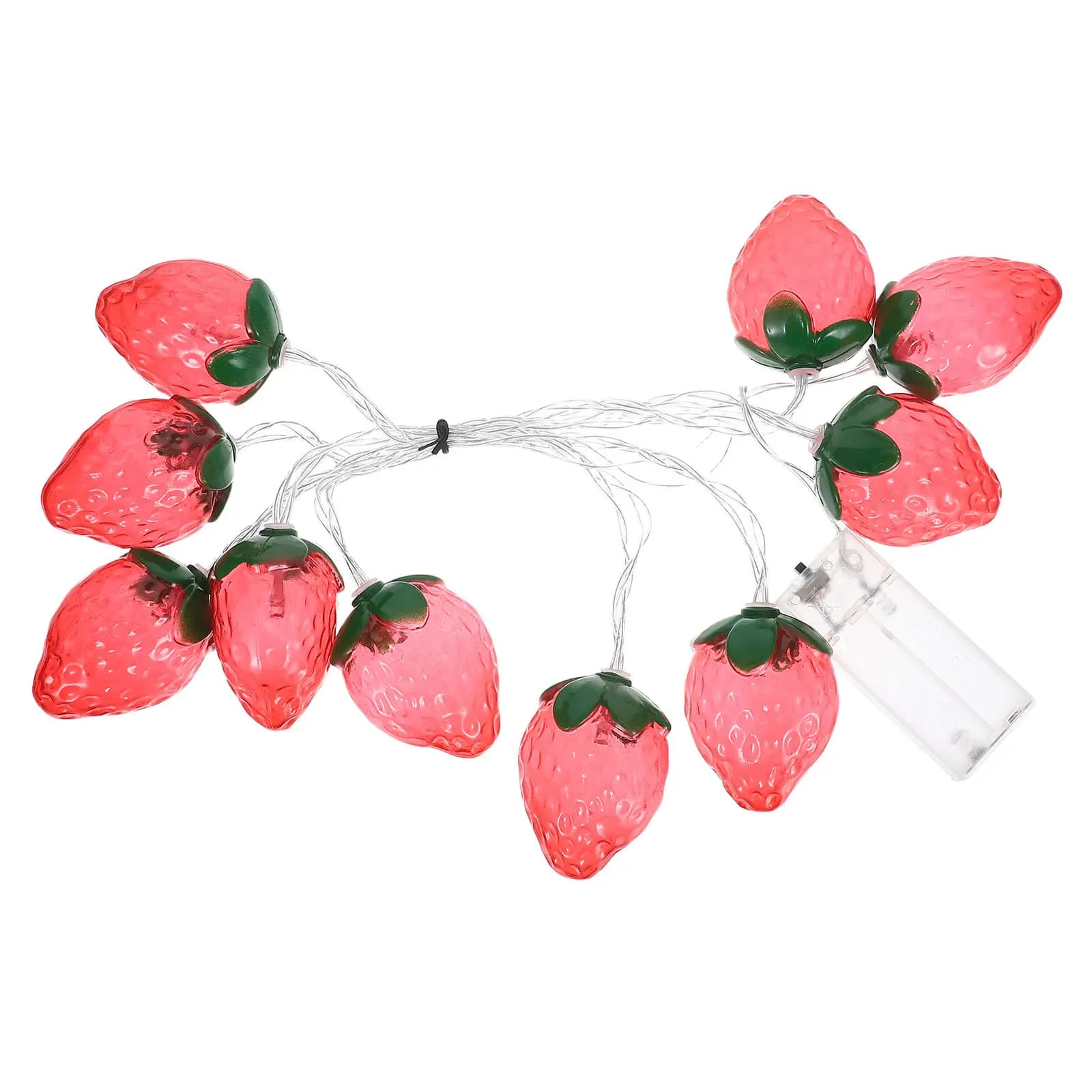Luci a stringa LED a forma di fragola, 2M, a batteria, portatili, impermeabili, per decorazioni d'atmosfera per matrimoni, compleanni, giardini, cortili e patii