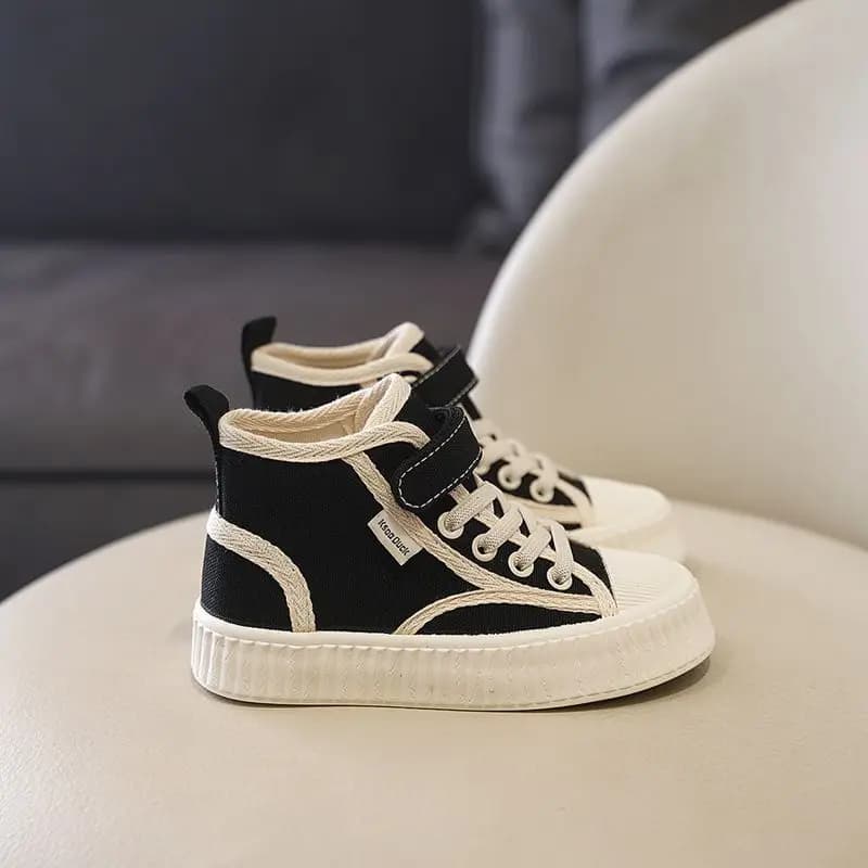 Scarpe da ginnastica alte in tela per bambini Ragazzi Ragazze Scarpe da scuola per interni ed esterni unisex Passo morbido Prewalker Primavera Autunno Abbigliamento casual