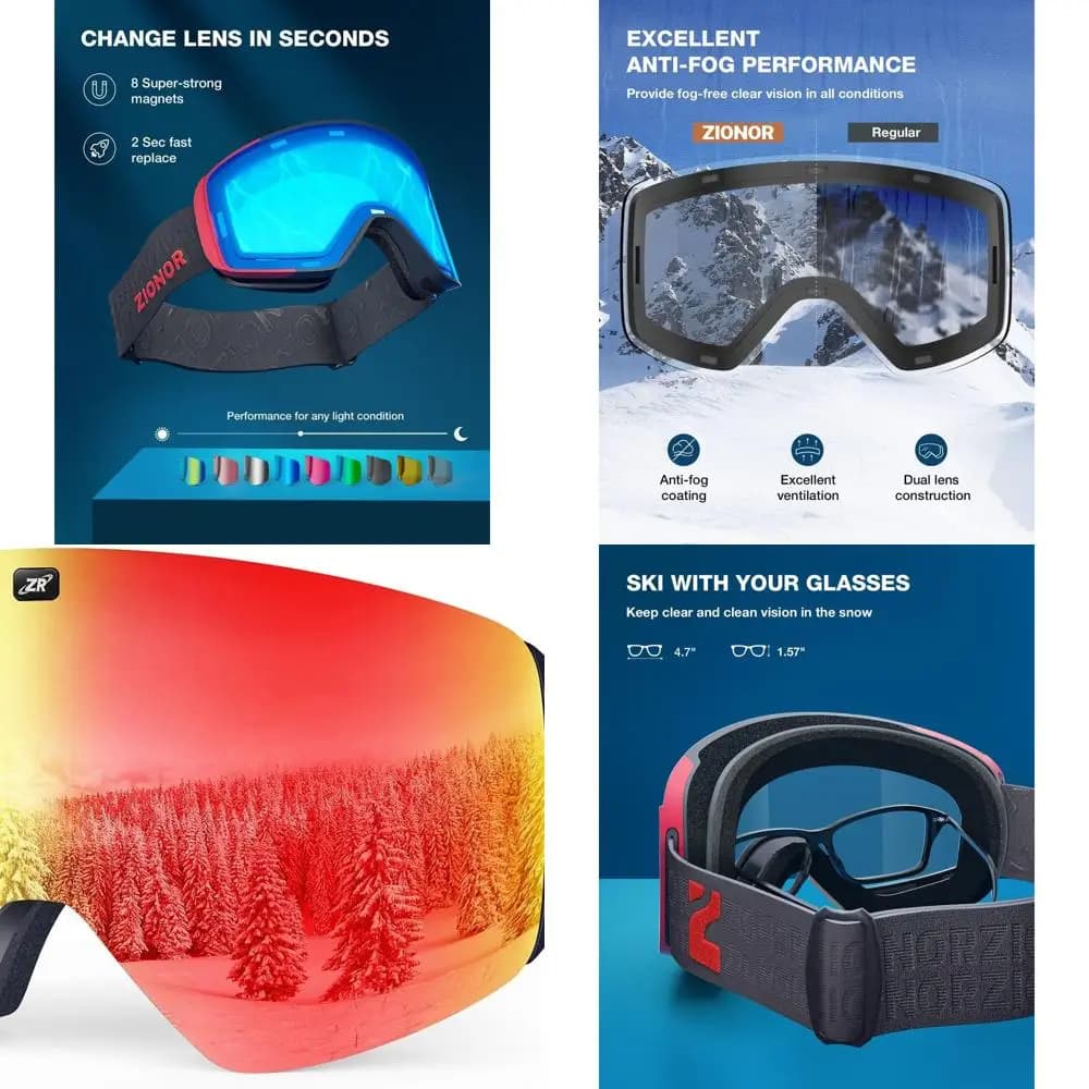 Occhiali da sci e snowboard cilindrici magnetici, design unisex per gli appassionati di sport invernali