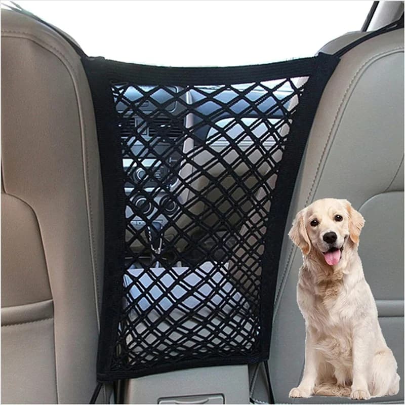 Barriera per animali domestici con rete per auto da 1 pezzo Barriera per animali domestici con organizer in rete Borsa portaoggetti elastica per bambini Rete isolante per veicoli nera per Cars-B6