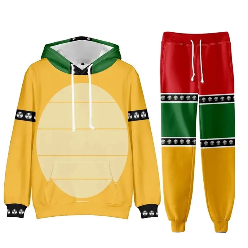 l2025l New Cosplay Super Brothers Bowser Cosplay Costume for Men Women Pants Harajuku Streetwear Fashion 3D Printed Swe